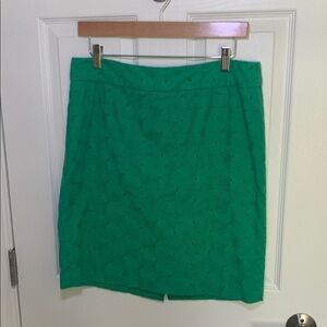 Talbots kelly green eyelet skirt size 10 petite